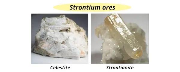 strontium ores (celestite and strontianite)