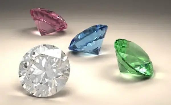 Colored diamonds with impurities