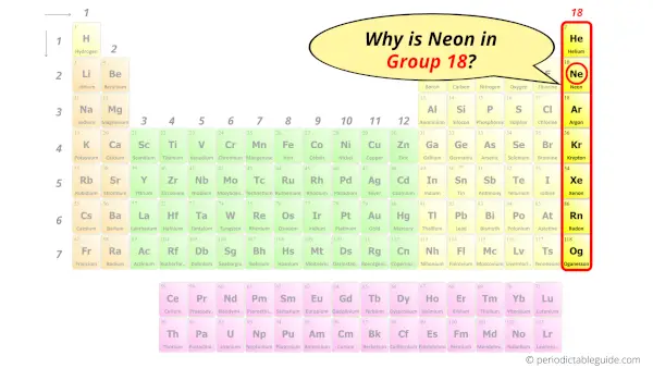 Why is Neon in Group 18