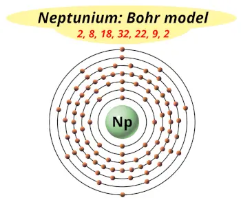 Bohr model of neptunium (Electrons arrangement in neptunium, Np)